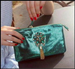 highest quality fashion design lady soft shoulder bag sheep skin clutch