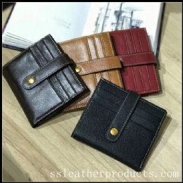 trendy designed high quality first layer cow leather card holder