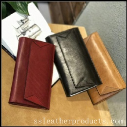 fashion designed high quality first layer cow leather long wallets