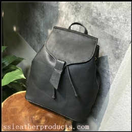 trendy design hot sale first layer cow learher lady backpack