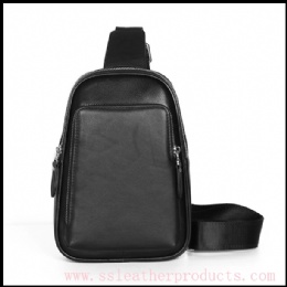2018 hot sale high quality first grain leather official men's chest bag